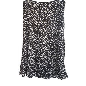 Max Studio Skirt Large Y2k Polka-dot Midi Length Stretchy Career Office Party